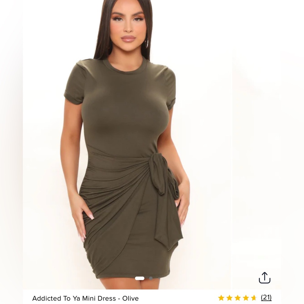 Fashion Nova Green Asymmetrical Wrap Mini Dress